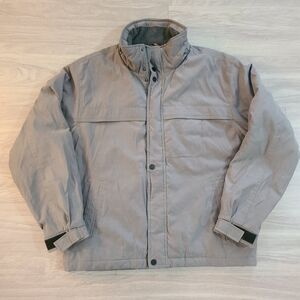 Perris Ellis Mens Large Gray Bomber Jacket Quilted Lightweight